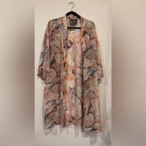 Anthropologie sheer floral kimono
